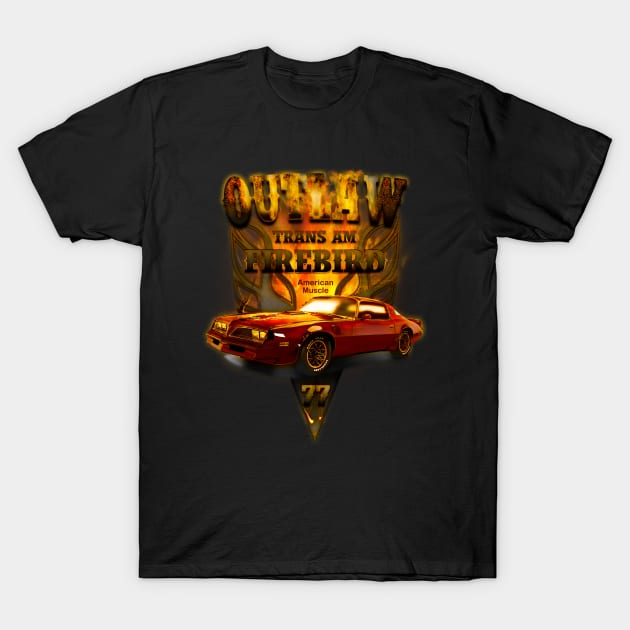 Firebird Trans Am 1977 Red T-Shirt by hardtbonez